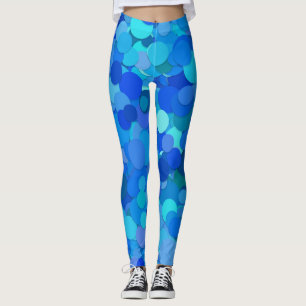 leggings de configuração de pontos azuis