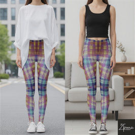Leggings de Conforto Xadrez Vibrante