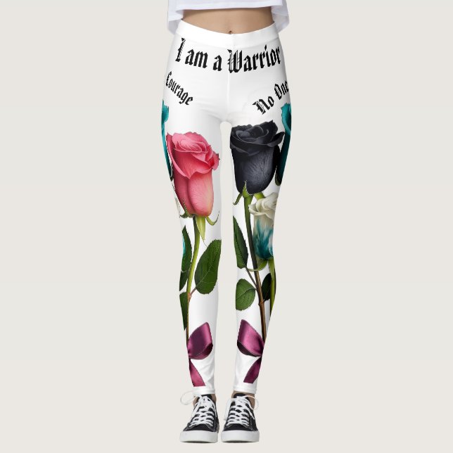 Leggings de Conscientização sobre o Câncer Warrior (Frente)
