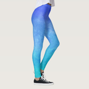 Leggings de Cor de Água do Ombre Azul