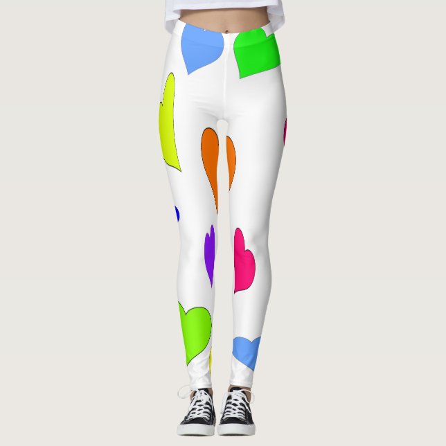 Leggings de Corações Coloridas (Frente)