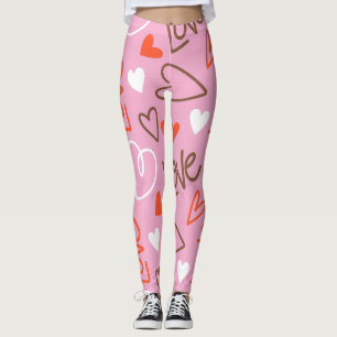 Leggings de Corações de Amor Escrevado