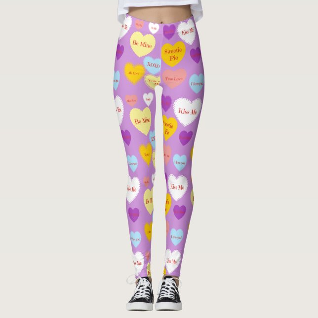 Leggings de Corações Doces (Frente)