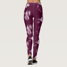Leggings de corações padrão moderno elegante
