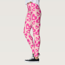 Leggings de Corações Rosa e Claras