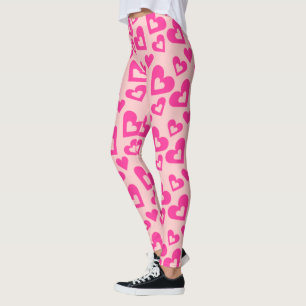 Leggings de Corações Rosa e Claro