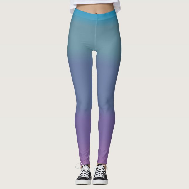 Leggings de cores combinadas de turquesa Bonito ma (Frente)