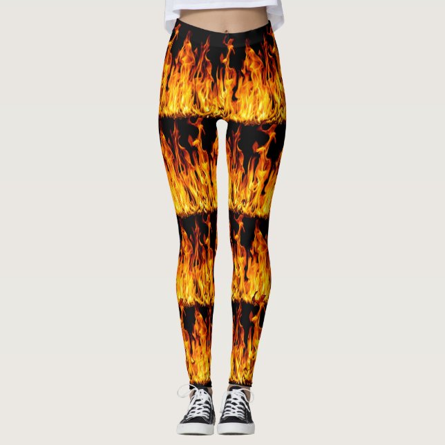 Leggings de cores da onda de incêndio (Frente)