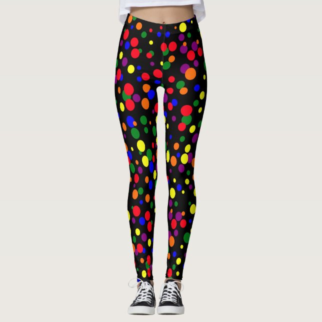 Leggings de Cores do Orgulho de Manchas Aleatórias (Frente)