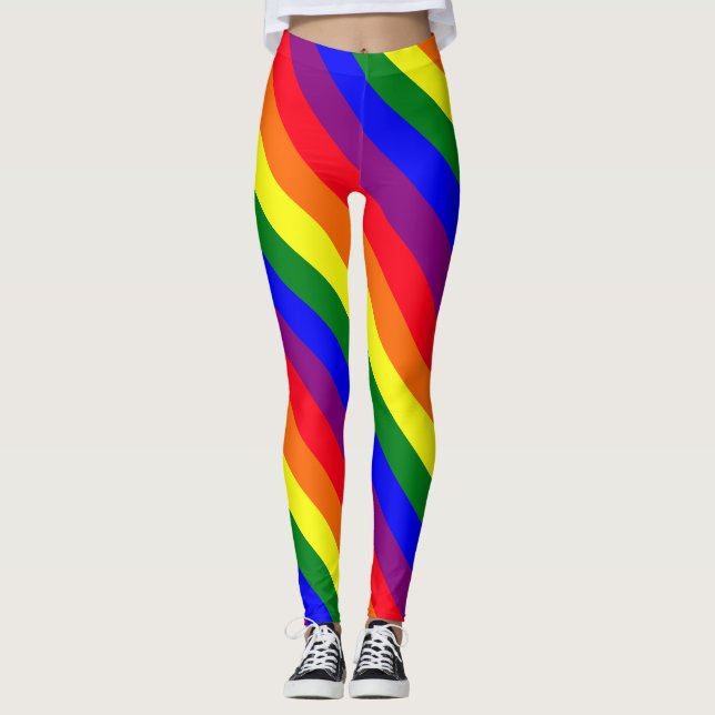 Leggings de Cores do Orgulho de Padrões (Frente)