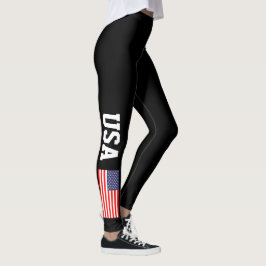 Leggings de cores personalizadas da bandeira ameri