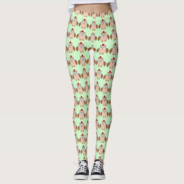 Leggings de coruja de Natal (Frente)