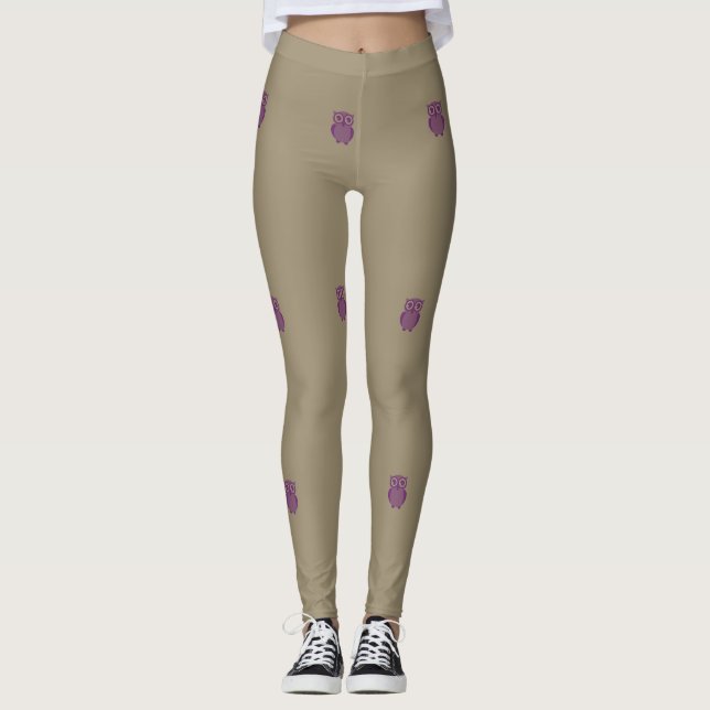 Leggings de Coruja Roxa (Frente)