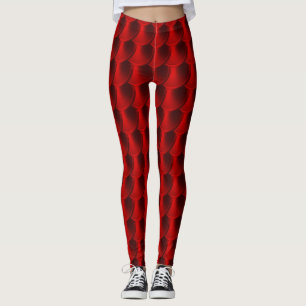 Leggings de cosplay em escala de dragões vermelhos
