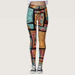 Leggings de cubos de abstrato