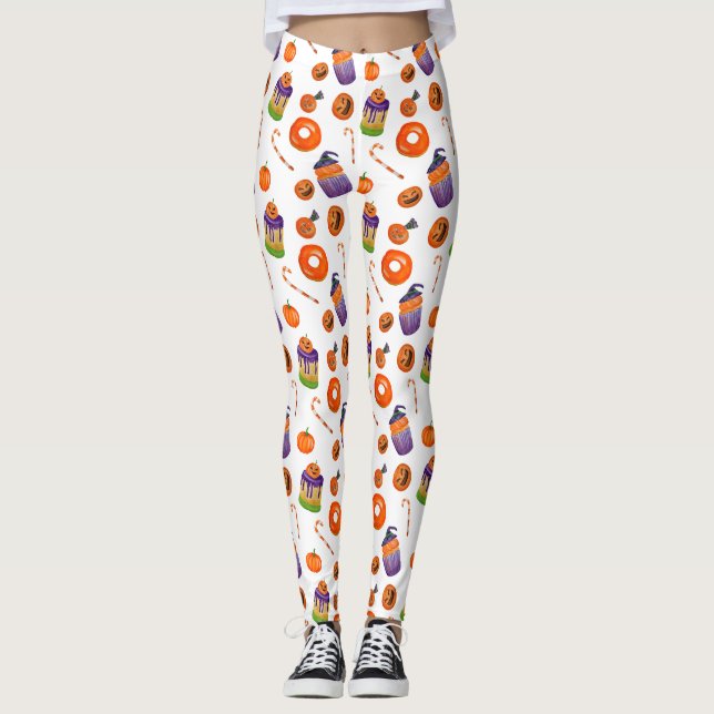 Leggings de Cupcake do Halloween Candy | Festa de  (Frente)