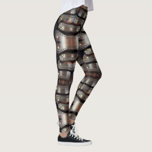 Leggings de desenho abstrato de armadura