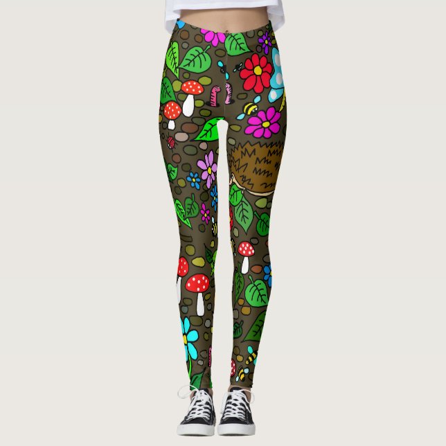 Leggings de desenho animado de jardim (Frente)