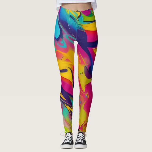 Leggings de design abstratas (Frente)
