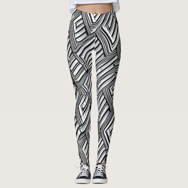 Leggings de design abstratas (Frente)