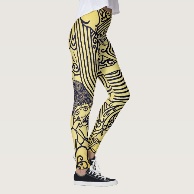 Leggings de design abstrato de vinheta (Direita)