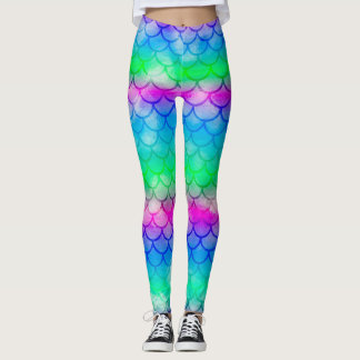 Leggings de design All-Over-Impressão da sereia co