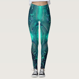 Leggings de Design de Placa de Circuito: Estilo In