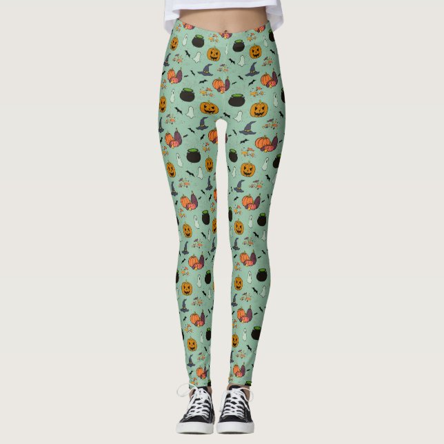 Leggings de Design do Dia das Bruxas Whimséricas,  (Frente)