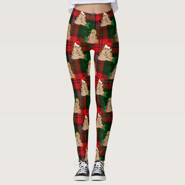 leggings de despejo de natal (Frente)