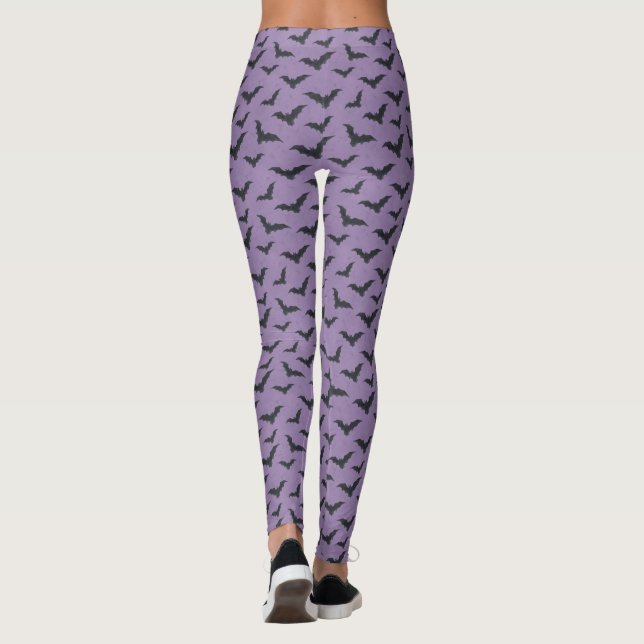 Leggings de Dia das Bruxas com Púrpura Whimsical (Verso)
