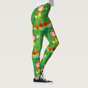 Leggings de Dia de São Patrício de Leprechaun e 