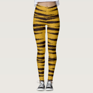 Leggings de Efeito de Pele Tigre