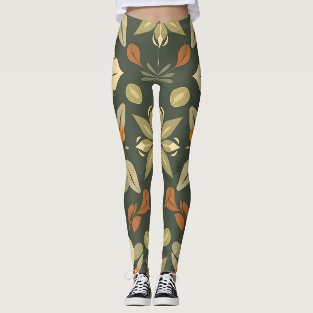 Leggings de elementos naturais orgânicos (Frente)