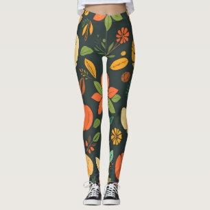 Leggings de elementos naturais vibrantes - Bold Di