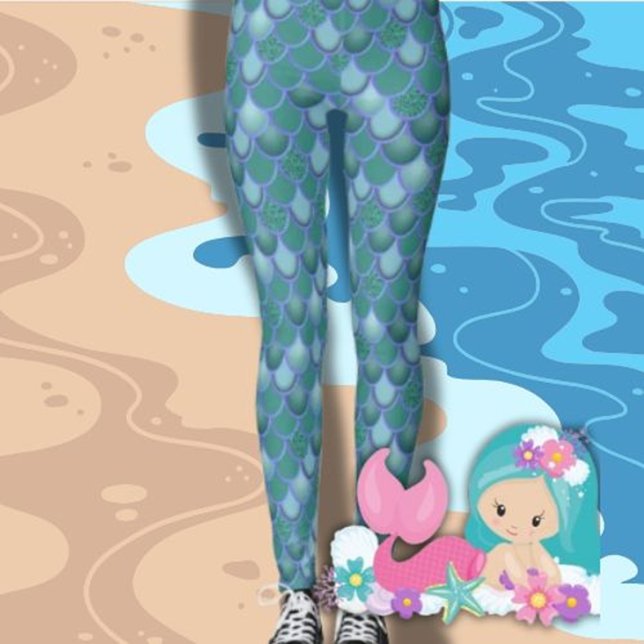 Leggings de Escala Verde Azul no Mar Sérlido (we’re here to help make your party as memorable as possible. )