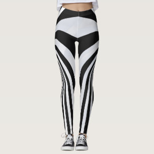 Leggings de espiral de ilusão óptica em preto-e-