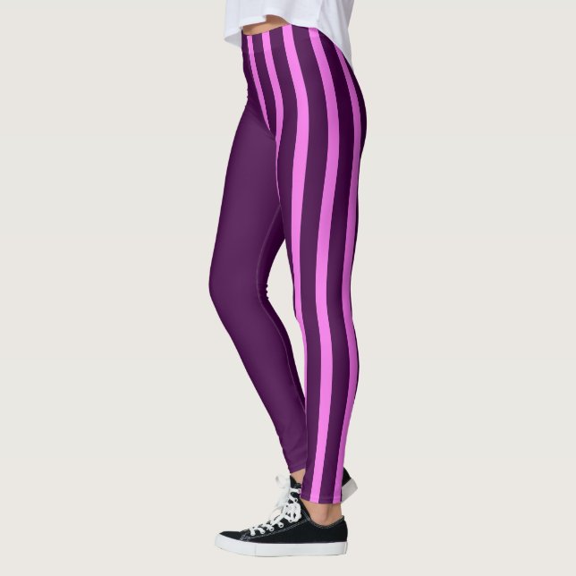 Leggings de éster roxa e rosa (Esquerda)