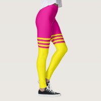 Leggings de estilhaço rosa/amarela por Francoise