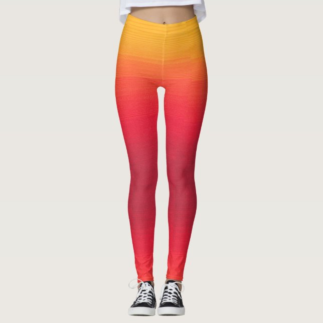 Leggings de Estilo Amarelo, Laranja e Vermelho (Frente)