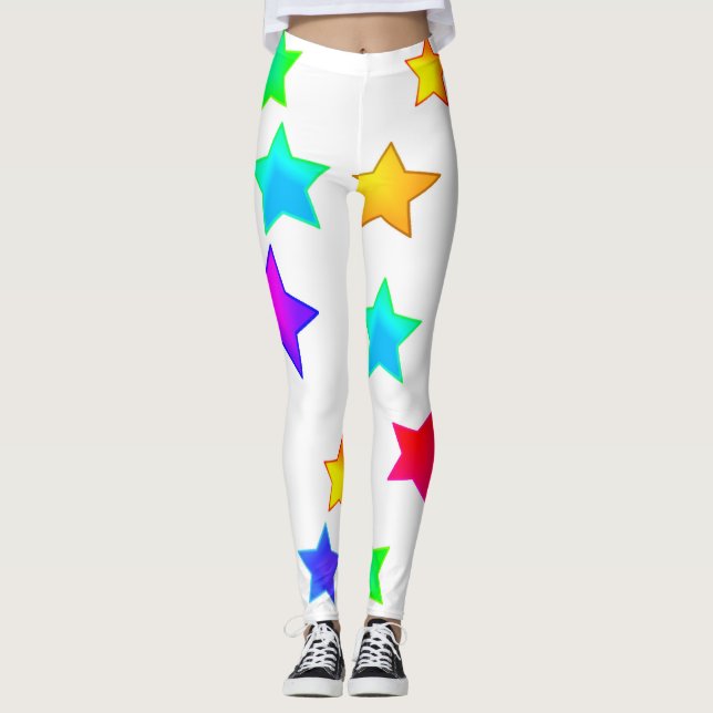 Leggings de estrelas coloridas (Frente)