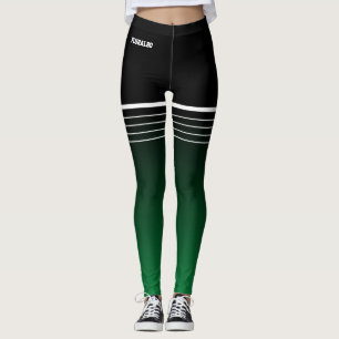 Leggings de exercício de gradiente verde na moda