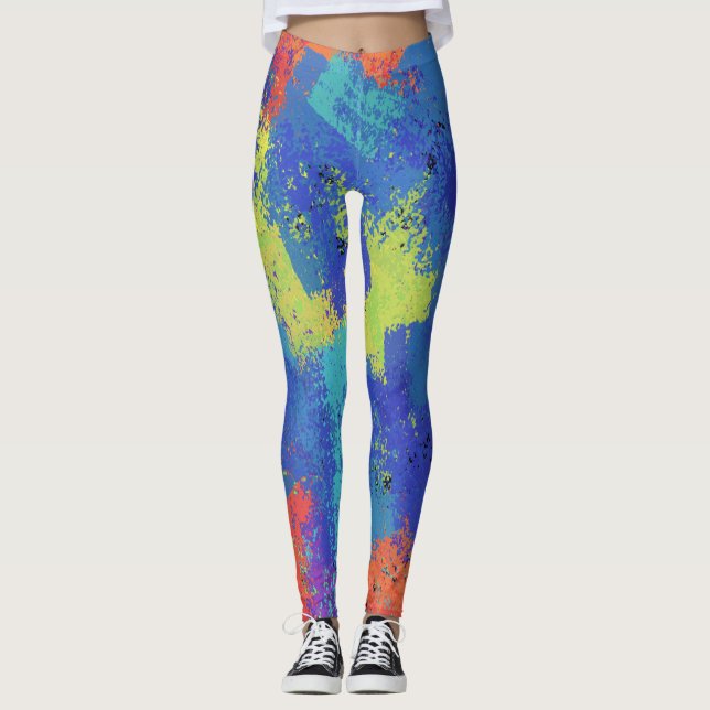 Leggings de explosão de cores (Frente)