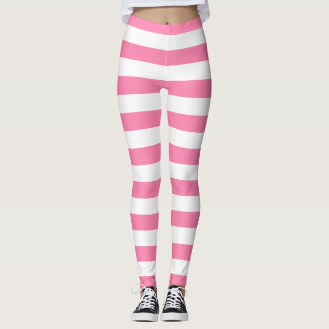 Leggings de faixa rosa (Frente)