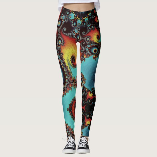 Leggings de fantasia fractais (Frente)