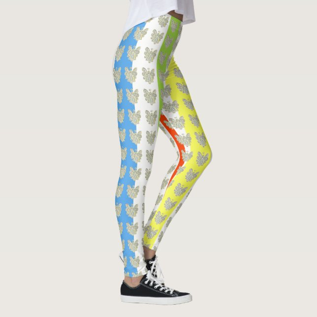 Leggings de Feriados Personalizados de Arte Anjo d (Direita)