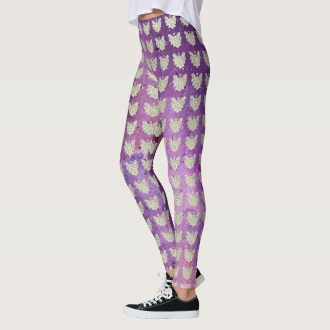 Leggings de Feriados Personalizados de Arte Anjo d (Esquerda)