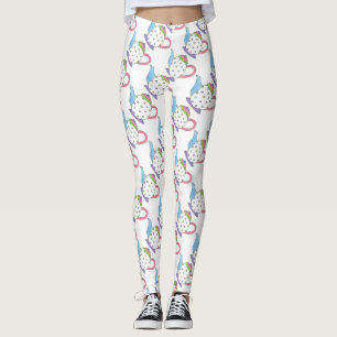 Leggings de festas de tempo de chá de Bolinhas azu