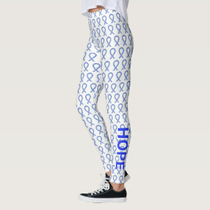 Leggings de Fita de Sensibilização Azul e Branca