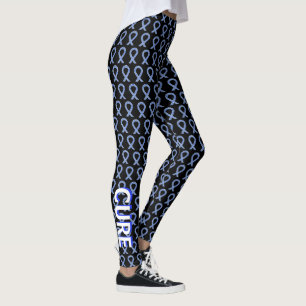 Leggings de Fita de Sensibilização Azul e Branca
