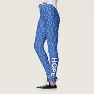Leggings de Fita de Sensibilização Azul e Branca